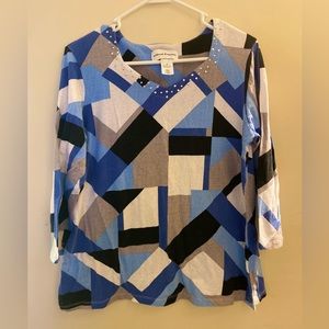 Alfred Dunner 3/4 sleeve Blouse Medium